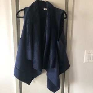 Faux fur and suede vest
